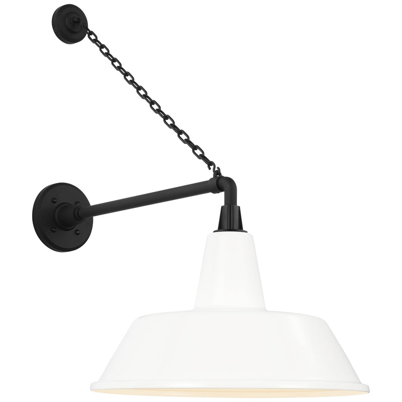 Visual Comfort Signature TOB 2813MBK/S2-WHT LED Barn Light, Matte Black