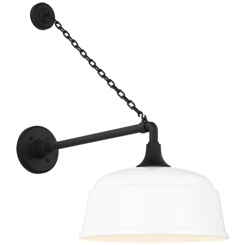 Visual Comfort Signature TOB 2813MBK/S6-WHT LED Barn Light, Matte Black