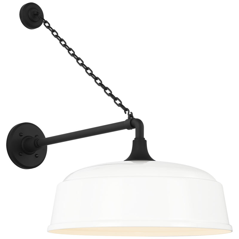 Visual Comfort Signature TOB 2813MBK/S7-WHT LED Barn Light, Matte Black