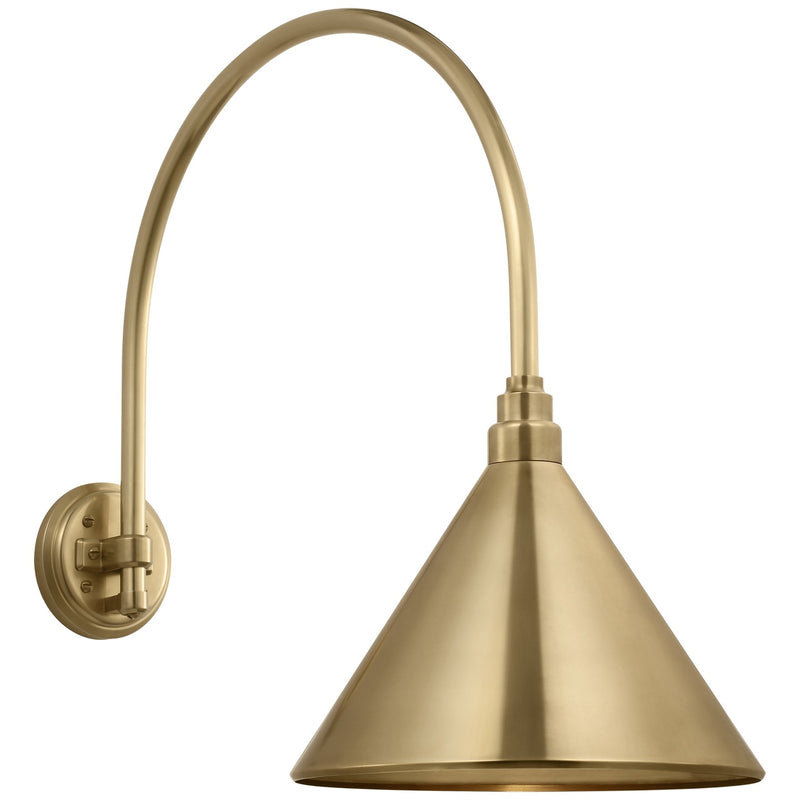 Visual Comfort Signature TOB 2815HAB/S11-HAB LED Barn Light, Hand-Rubbed Antique Brass