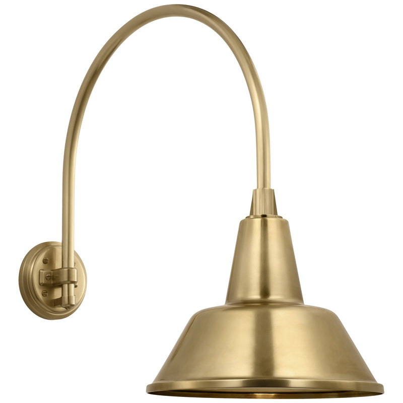 Visual Comfort Signature TOB 2815HAB/S1-HAB LED Barn Light, Hand-Rubbed Antique Brass