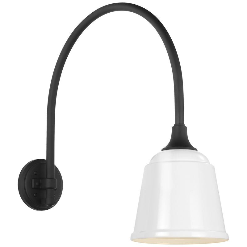 Visual Comfort Signature TOB 2815MBK/S5-WHT LED Barn Light, Matte Black