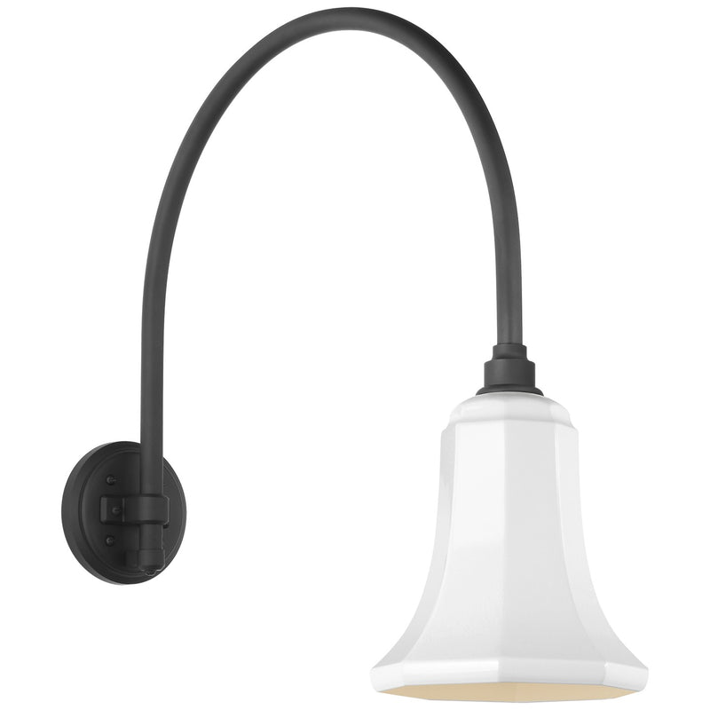 Visual Comfort Signature TOB 2815MBK/S8-WHT LED Barn Light, Matte Black