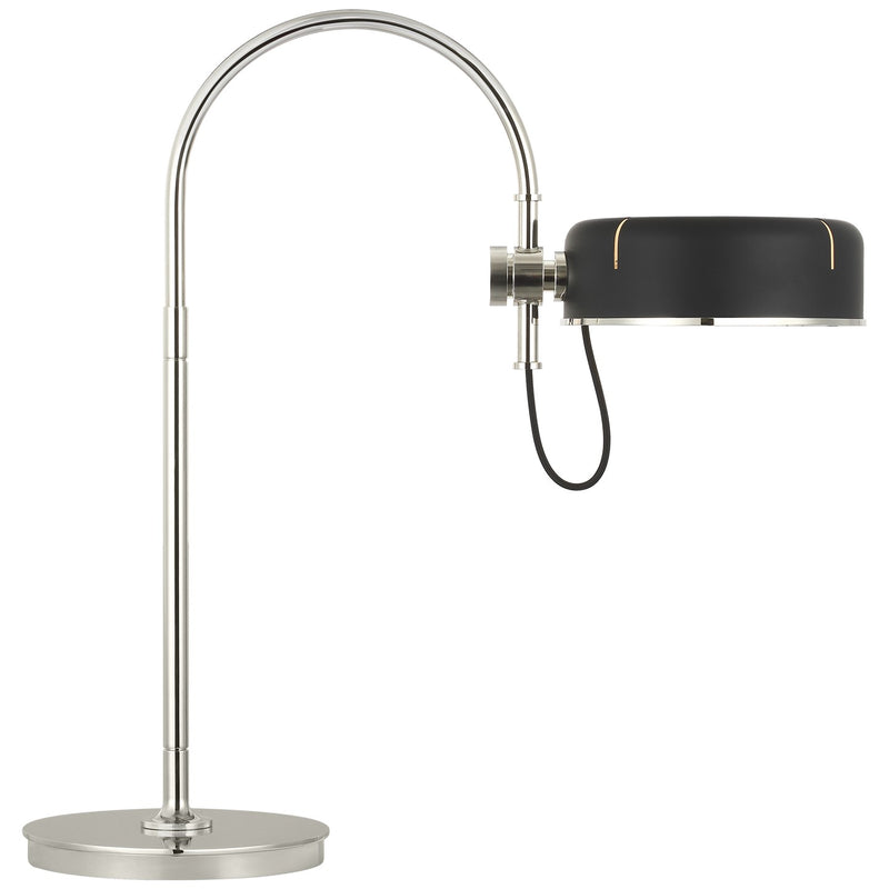 Visual Comfort Signature TOB 3130PN-BLK LED Table Lamp, Polished Nickel