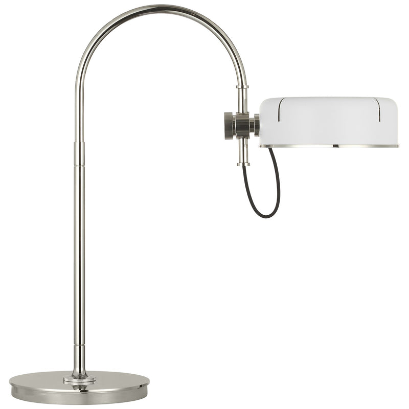 Visual Comfort Signature TOB 3130PN-WHT LED Table Lamp, Polished Nickel