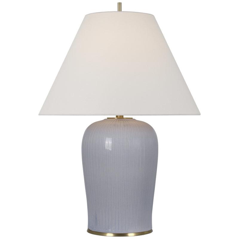 Visual Comfort Signature TOB 3604PBC-L LED Table Lamp, Polar Blue Crackle