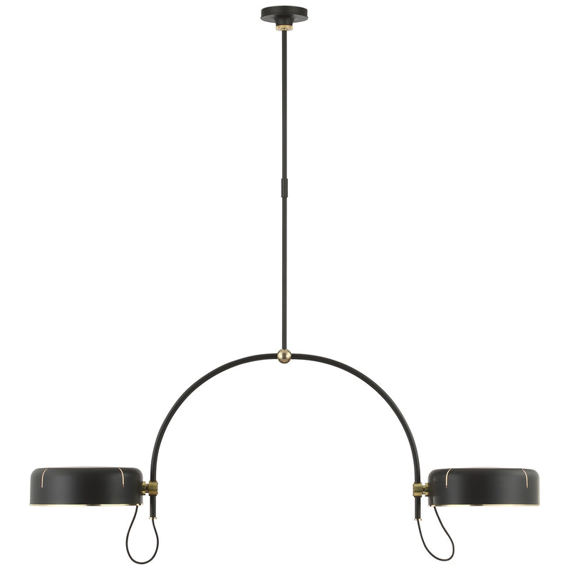 Visual Comfort Signature TOB 5130MI/HAB-MI LED Pendant, Modern Iron and Hand-Rubbed Antique Brass