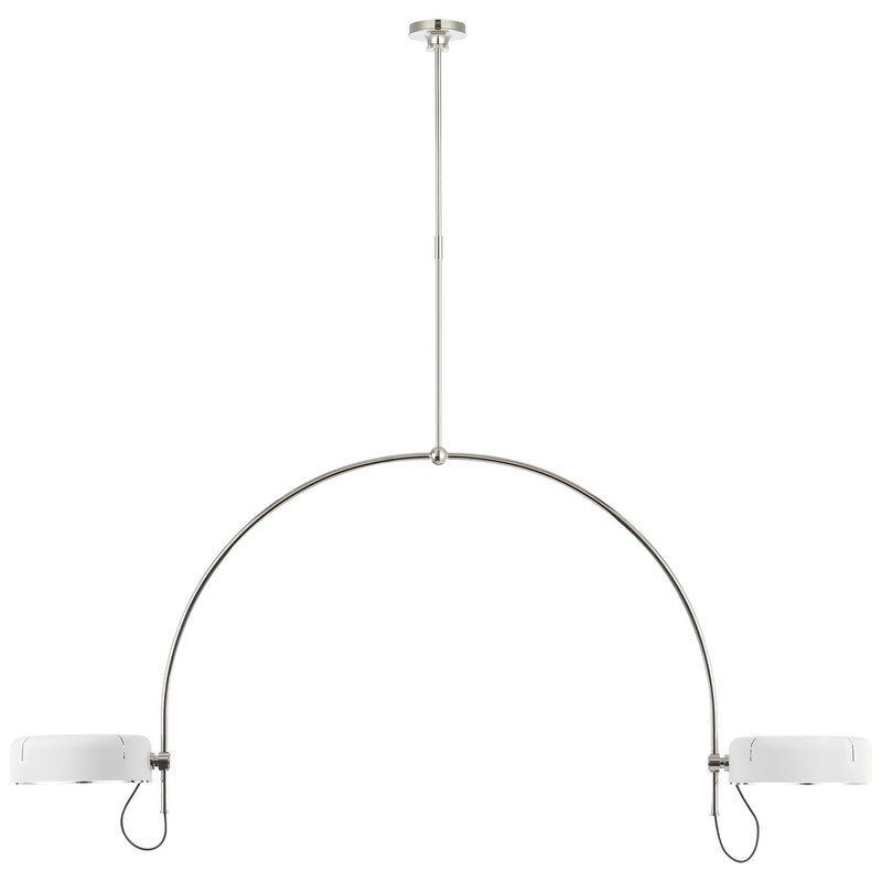 Visual Comfort Signature TOB 5132PN-WHT LED Pendant, Polished Nickel