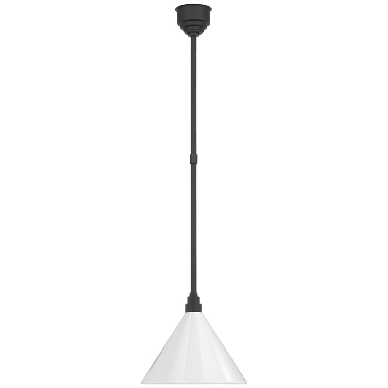 Visual Comfort Signature TOB 5819MBK-WHT LED Pendant, Matte Black