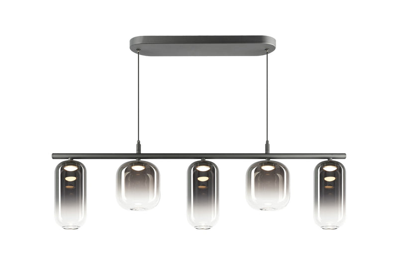 Matteo Lighting C37405MBSM Five Light Chandelier, Matte Black