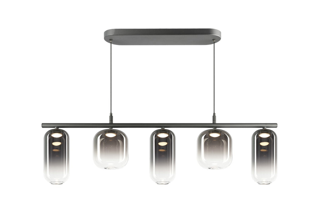 Matteo Lighting C37405MBSM Five Light Chandelier, Matte Black