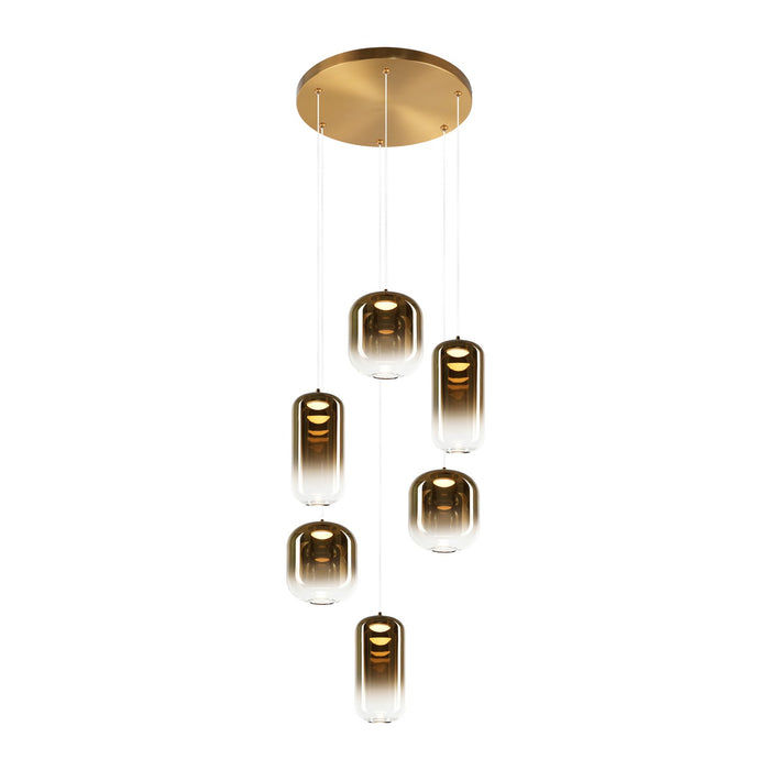 Matteo Lighting C37406AGAG Six Light Chandelier, Aged Gold Brass