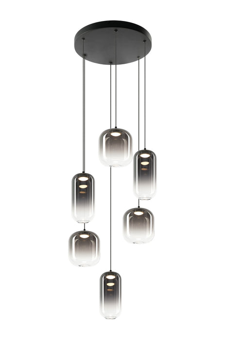 Matteo Lighting C37406MBSM Six Light Chandelier, Matte Black