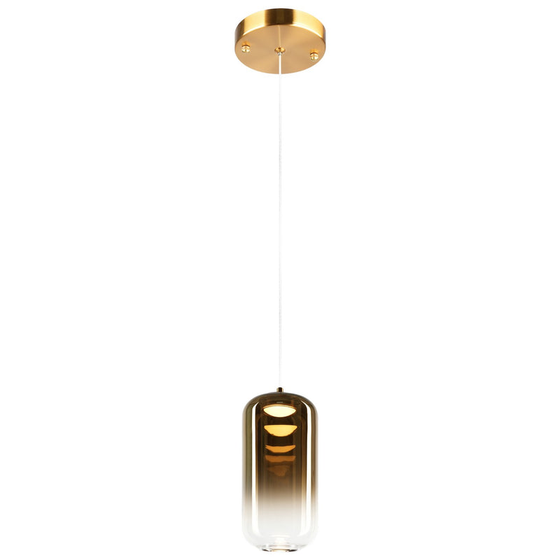 Matteo Lighting C37411AGAG One Light Pendant, Aged Gold Brass
