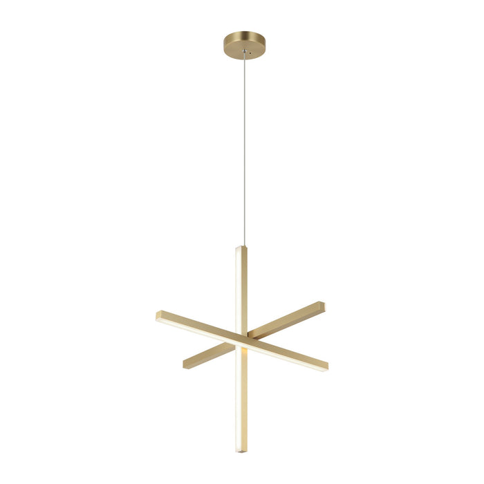 Matteo Lighting C38924BG Three Light Pendant, Brushed Gold
