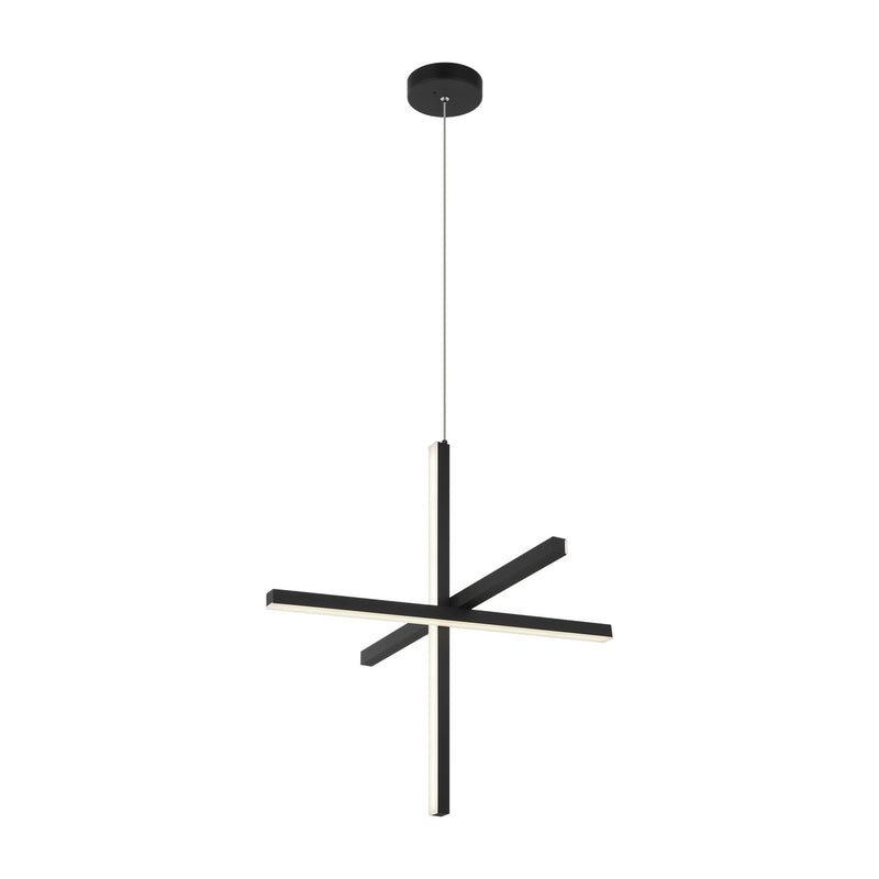Matteo Lighting C38924MB Three Light Pendant, Matte Black