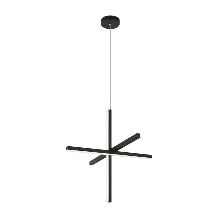 Matteo Lighting C38924MB Three Light Pendant, Matte Black