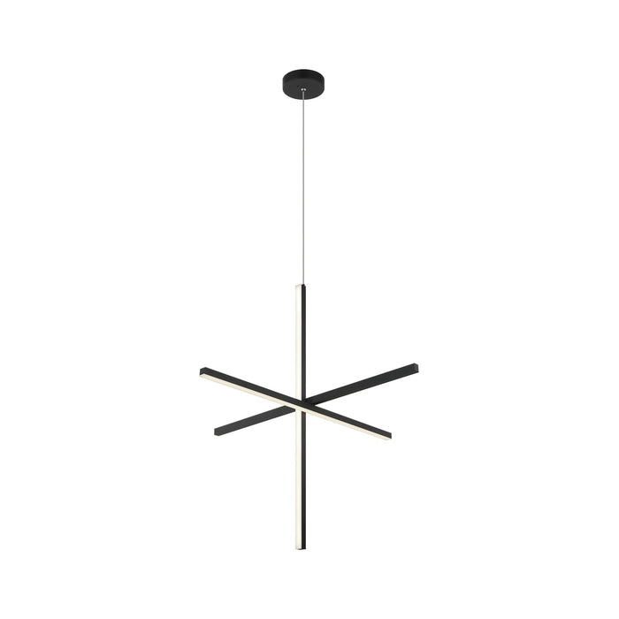 Matteo Lighting C38936MB Three Light Pendant, Matte Black
