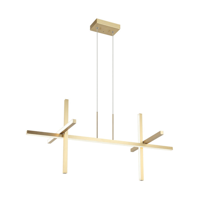 Matteo Lighting C38944BG Four Light Pendant, Brushed Gold