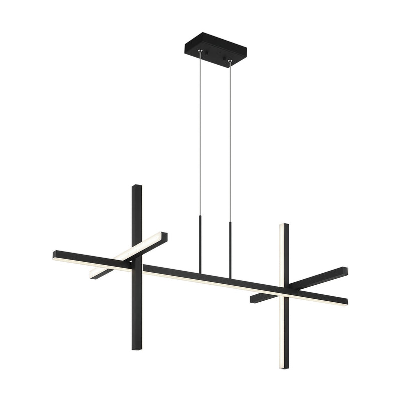 Matteo Lighting C38944MB Four Light Pendant, Matte Black