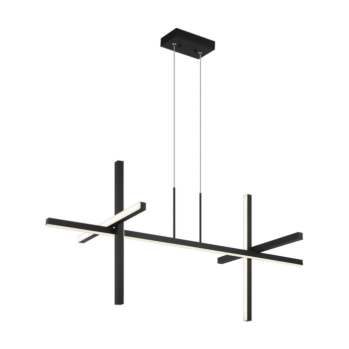 Matteo Lighting C38944MB Four Light Pendant, Matte Black