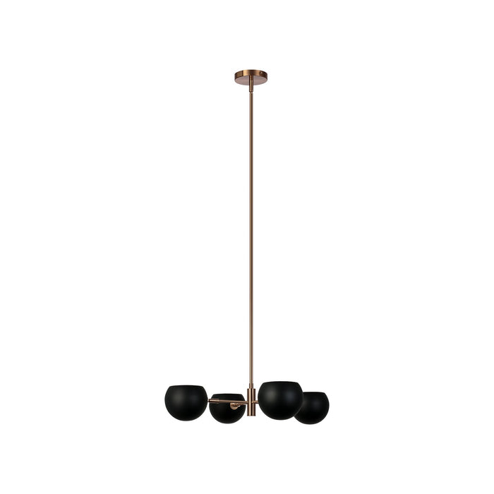 Matteo Lighting CX31704MBAG Four Light Pendant, Matte Black