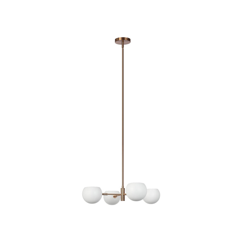 Matteo Lighting CX31704MWAG Four Light Pendant, Matte White