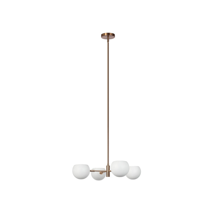 Matteo Lighting CX31704MWAG Four Light Pendant, Matte White