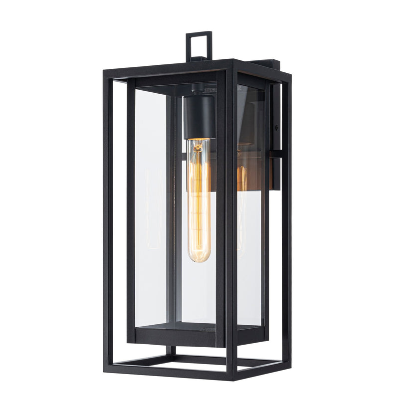 Matteo Lighting E20202MB One Light Outdoor Lantern, Matte Black