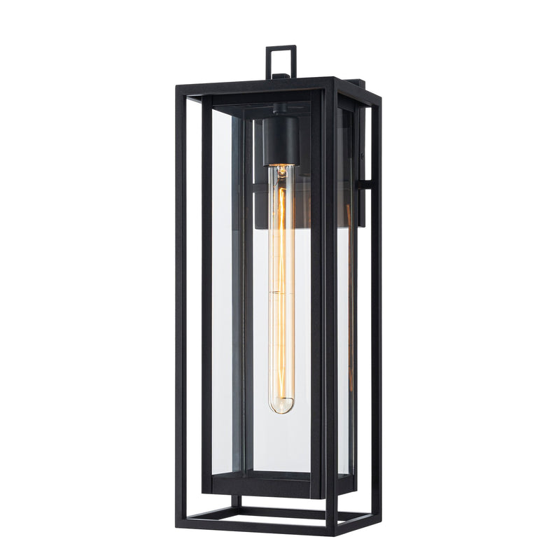 Matteo Lighting E20203MB One Light Outdoor Lantern, Matte Black