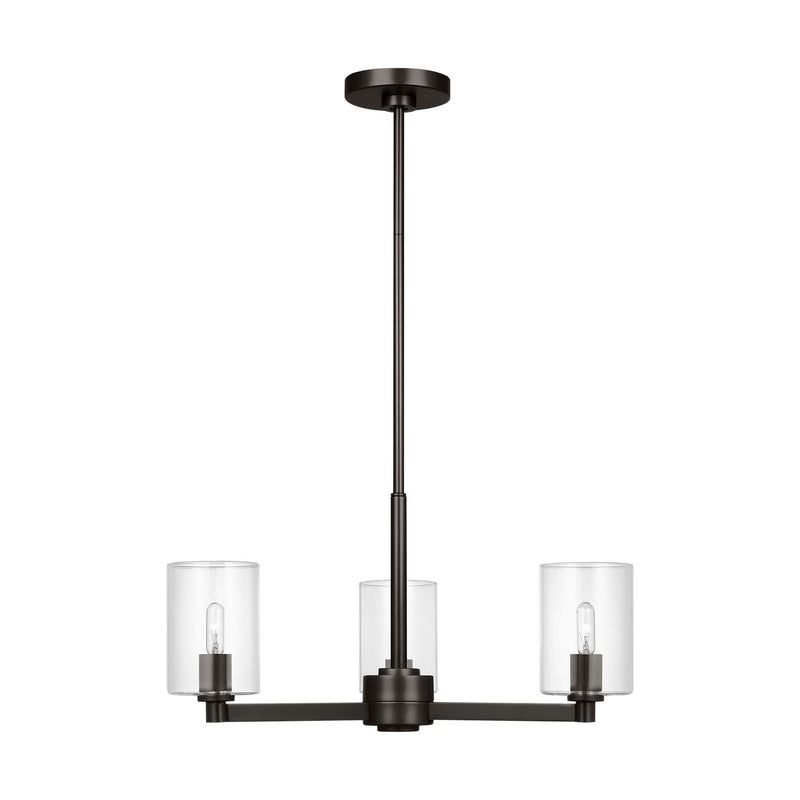 Visual Comfort Studio 3164203C-112 Three Light Chandelier, Midnight Black