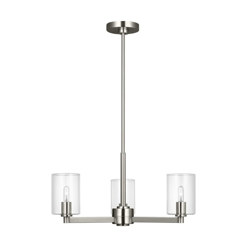 Visual Comfort Studio 3164203C-962 Three Light Chandelier, Brushed Nickel