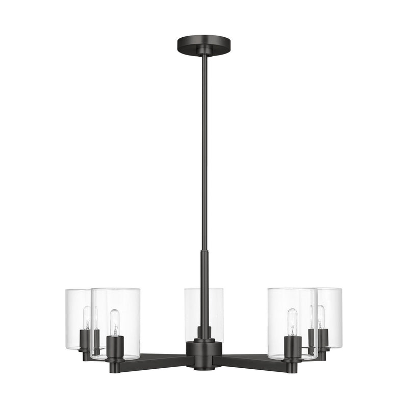 Visual Comfort Studio 3164205C-112 Five Light Chandelier, Midnight Black