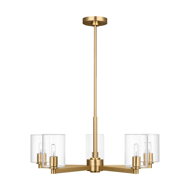 Visual Comfort Studio 3164205C-848 Five Light Chandelier, Satin Brass
