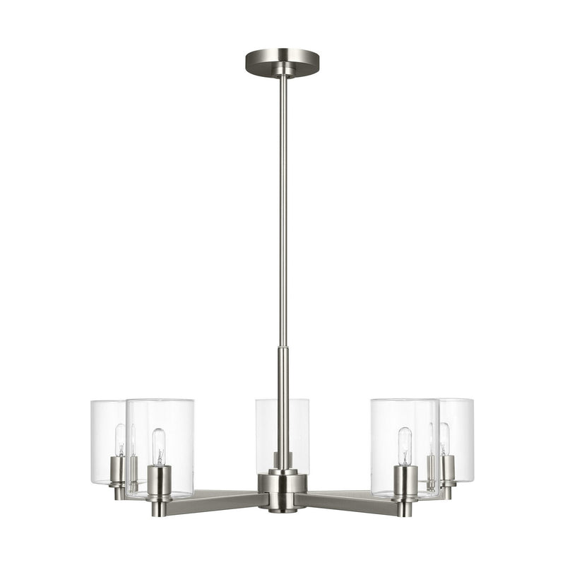 Visual Comfort Studio 3164205C-962 Five Light Chandelier, Brushed Nickel