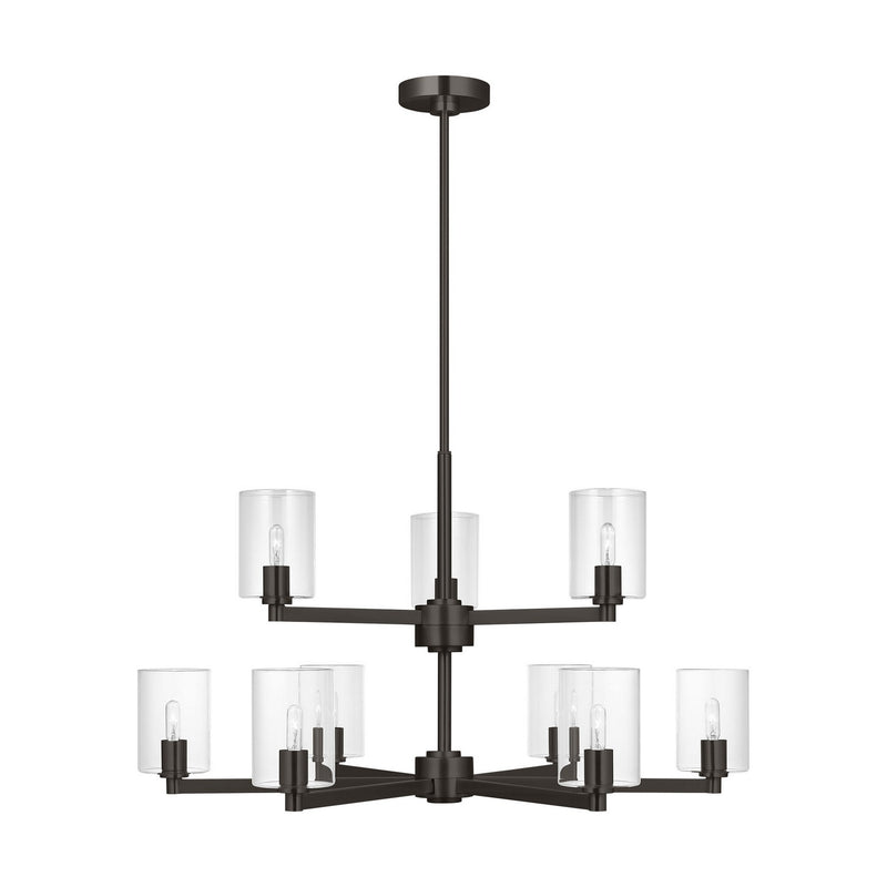 Visual Comfort Studio 3164209C-112 Nine Light Chandelier, Midnight Black