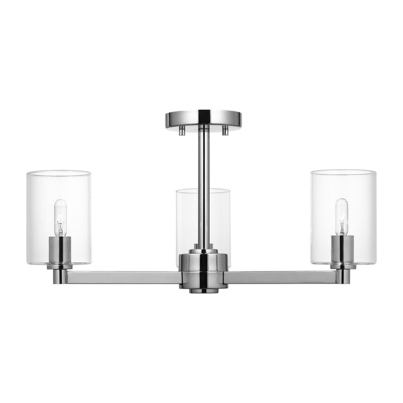 Visual Comfort Studio 7764203C-05 Three Light Semi-Flush Mount, Chrome