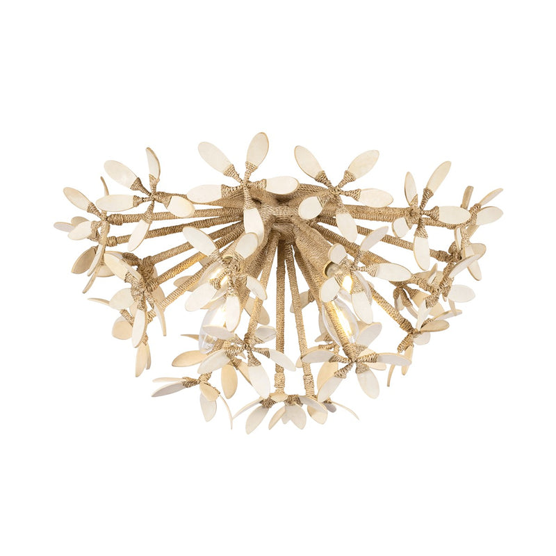 Corbett Lighting 511-04-IYC Four Light Semi Flush Mount, Ivory Coco