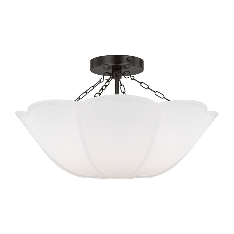 Visual Comfort Studio AF1212AI Two Light Semi Flush Mount, Aged Iron