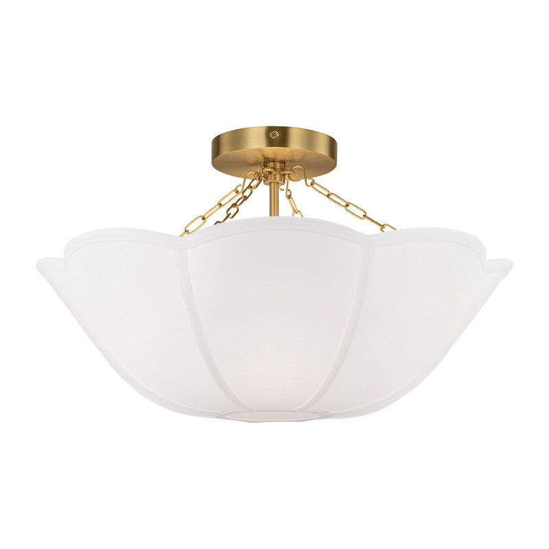 Visual Comfort Studio AF1212BBS Two Light Semi Flush Mount, Burnished Brass
