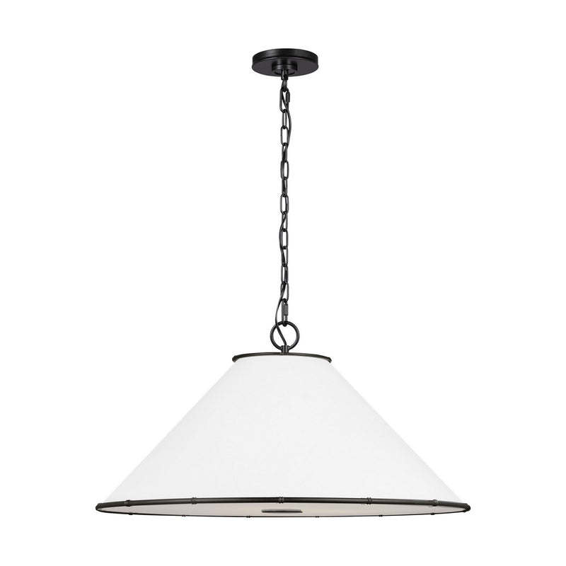Visual Comfort Studio AP1283AI Three Light Pendant, Aged Iron