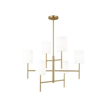 Visual Comfort Studio BC1006BBS Six Light Chandelier, Burnished Brass
