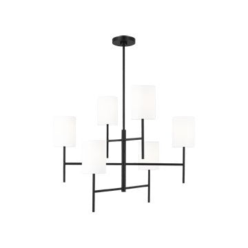 Visual Comfort Studio BC1006MBK Six Light Chandelier, Midnight Black