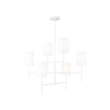 Visual Comfort Studio BC1006MWT Six Light Chandelier, Matte White