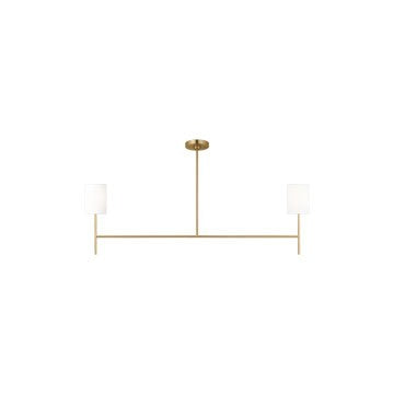 Visual Comfort Studio BC1012BBS Two Light Linear Chandelier, Burnished Brass