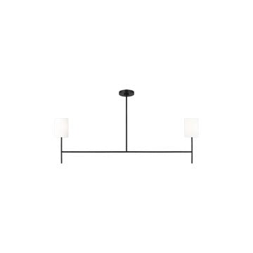 Visual Comfort Studio BC1012MBK Two Light Linear Chandelier, Midnight Black