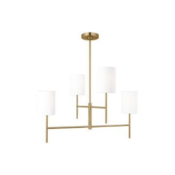 Visual Comfort Studio BC1024BBS Four Light Chandelier, Burnished Brass