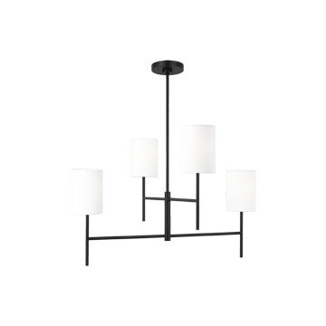 Visual Comfort Studio BC1024MBK Four Light Chandelier, Midnight Black