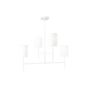 Visual Comfort Studio BC1024MWT Four Light Chandelier, Matte White