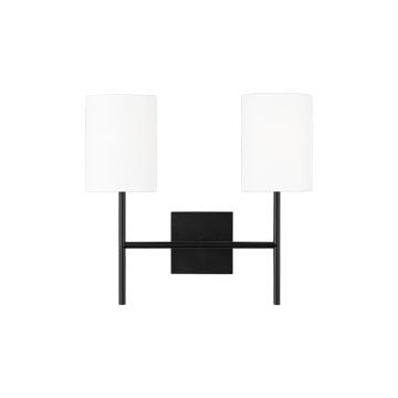 Visual Comfort Studio BW1012MBK Two Light Wall Sconce, Midnight Black